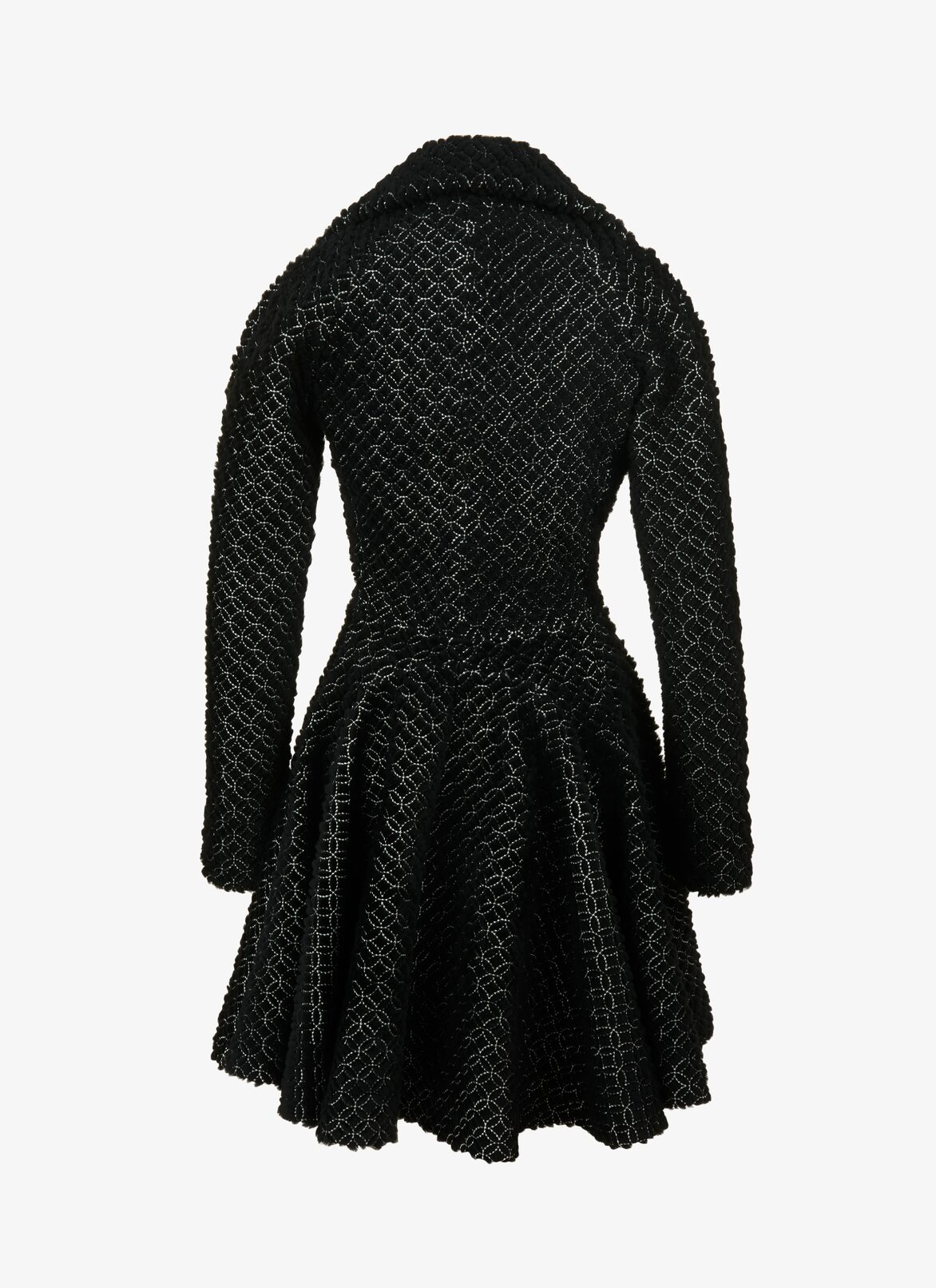 Embroidered Shearling Coat ALAÏA BLACK/WHITE EMBROIDERED SHEARLING COAT